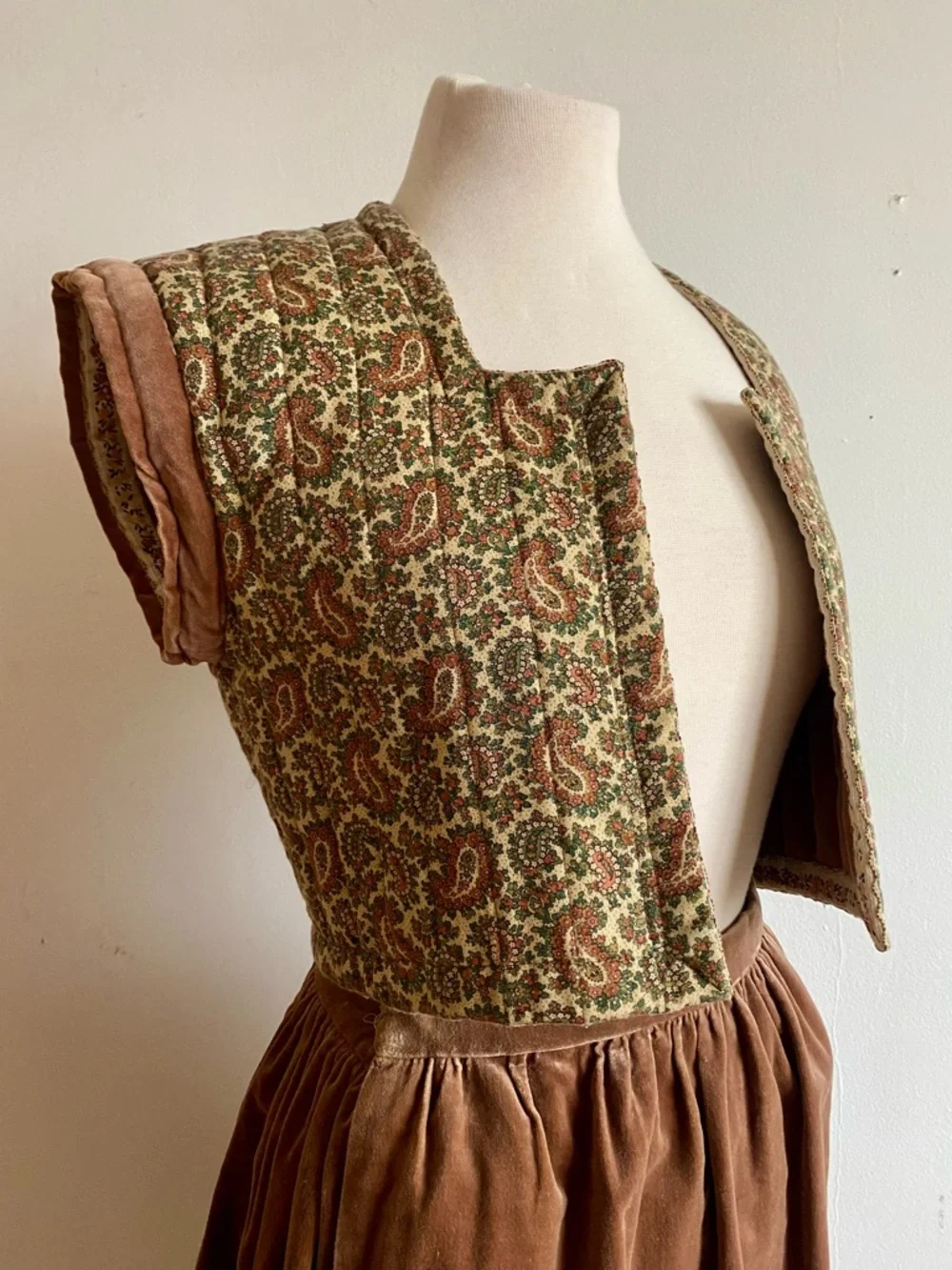 Vintage Suttles & Seawinds Skirt Vest Set Autumnal Paisley Vicki Lynn Bardon XS - Picture 10 of 16
